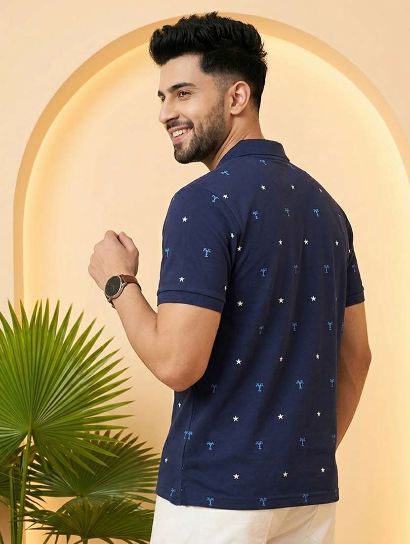 men printed short sleeve regular fit polo t-shirt - 22502355 -  Standard Image - 2