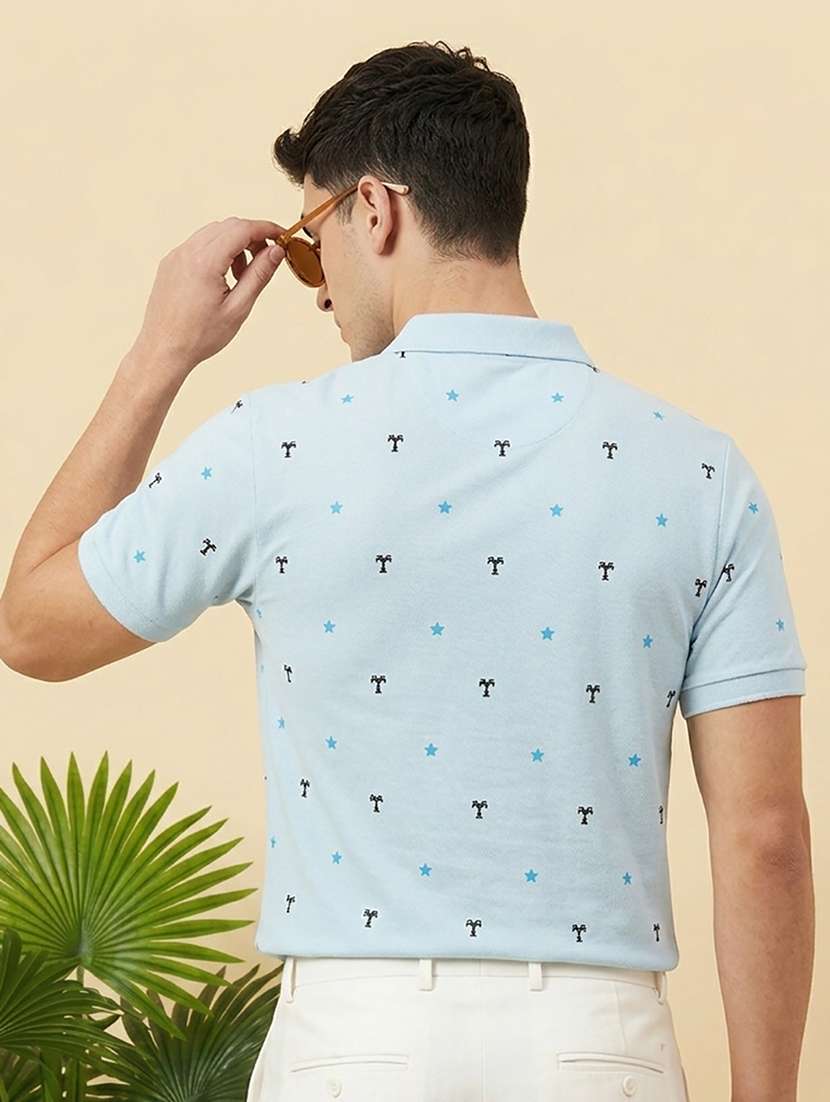 men printed short sleeve regular fit polo t-shirt - 22502356 -  Standard Image - 2