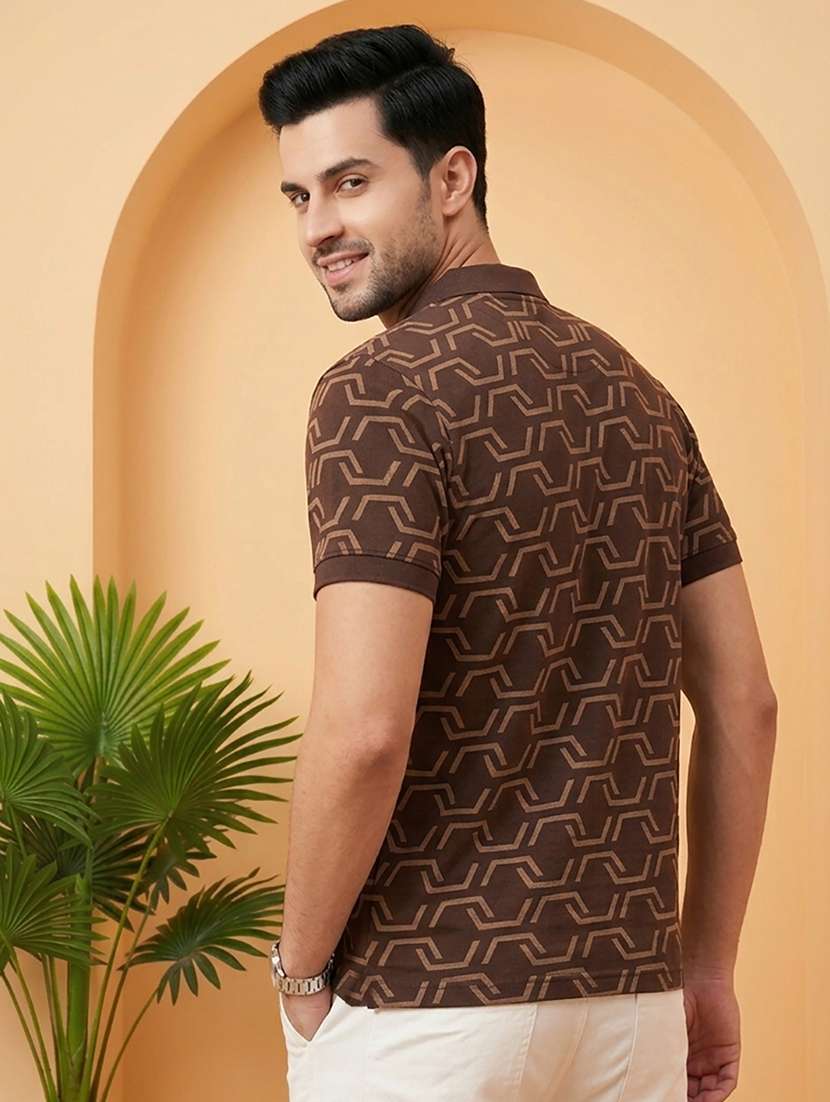 men printed short sleeve regular fit polo t-shirt - 22502370 -  Standard Image - 2