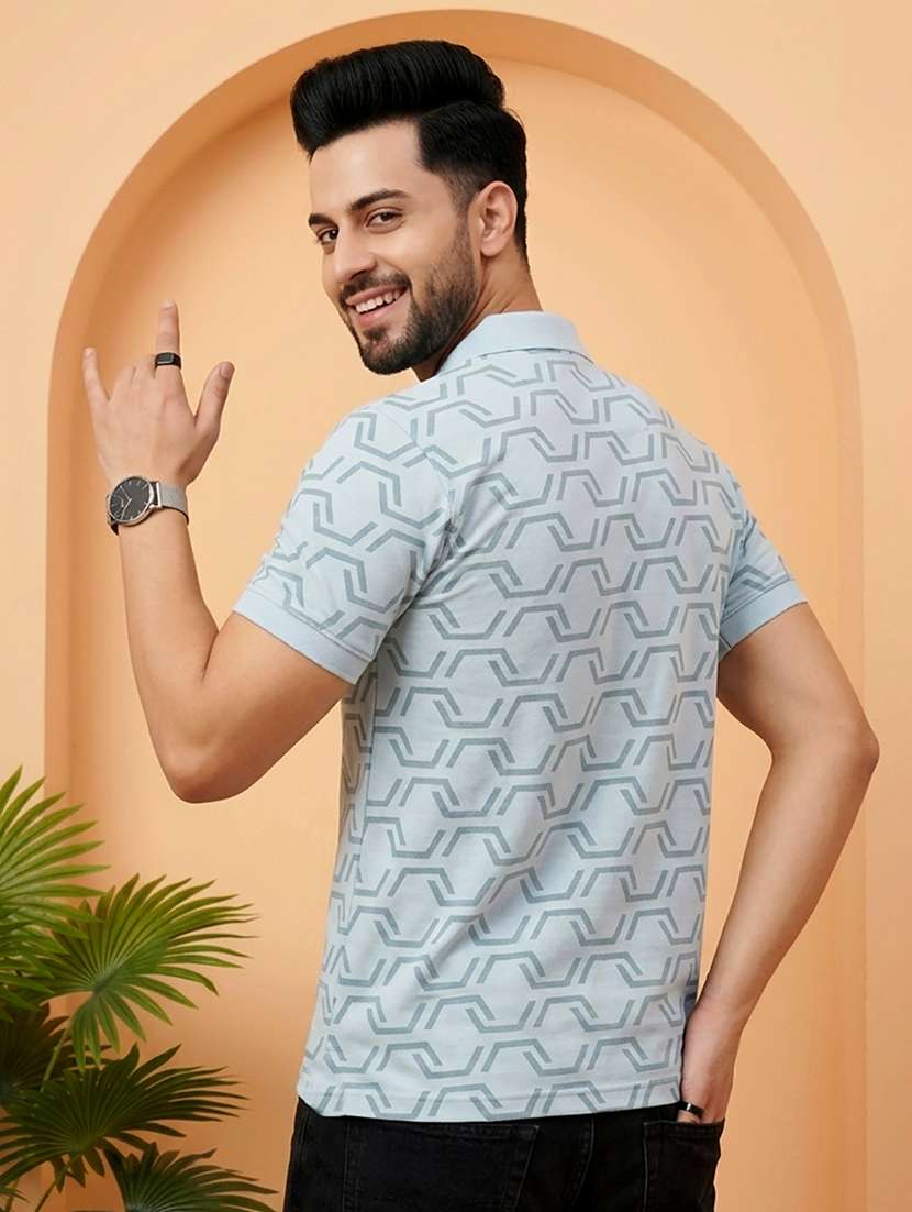 men printed short sleeve regular fit polo t-shirt - 22502372 -  Standard Image - 2