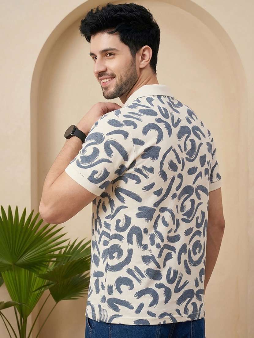 men printed short sleeve regular fit polo t-shirt - 22502385 -  Standard Image - 2