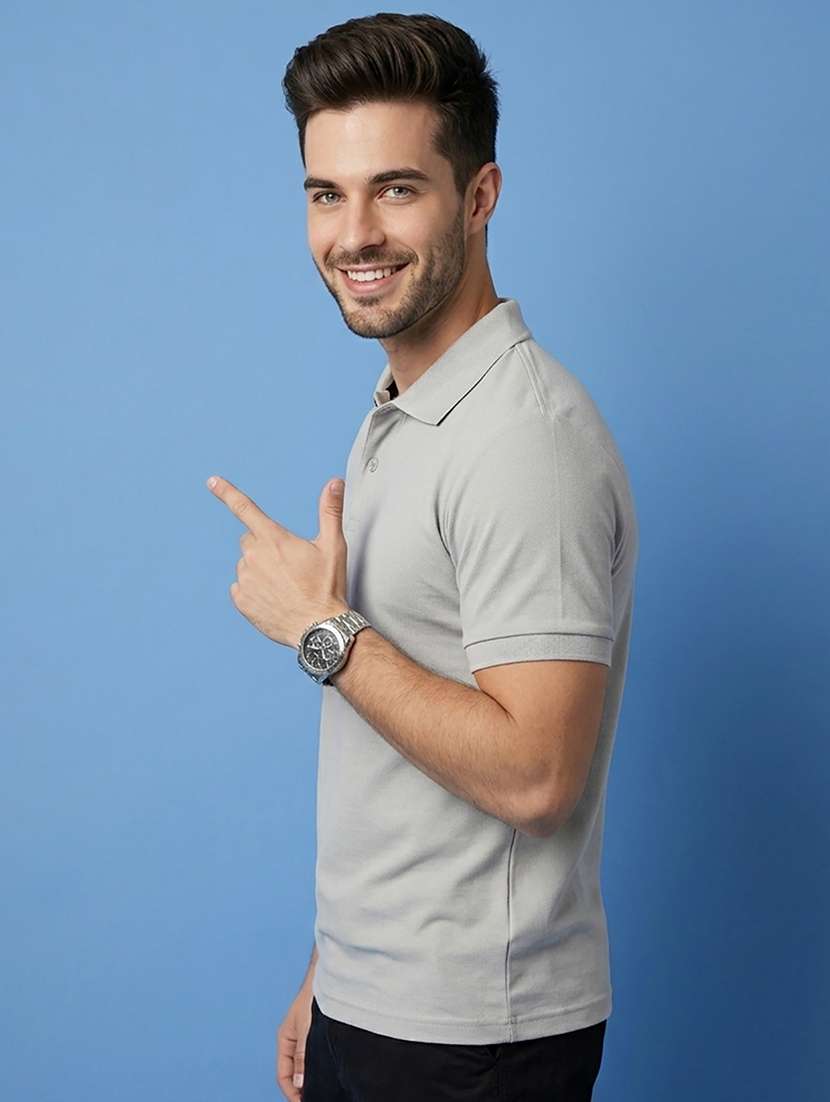 men solid short sleeve regular fit polo t-shirt - 22502394 -  Standard Image - 2