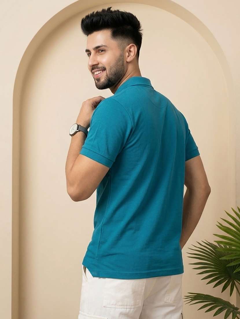 men solid short sleeve regular fit polo t-shirt - 22502400 -  Standard Image - 2