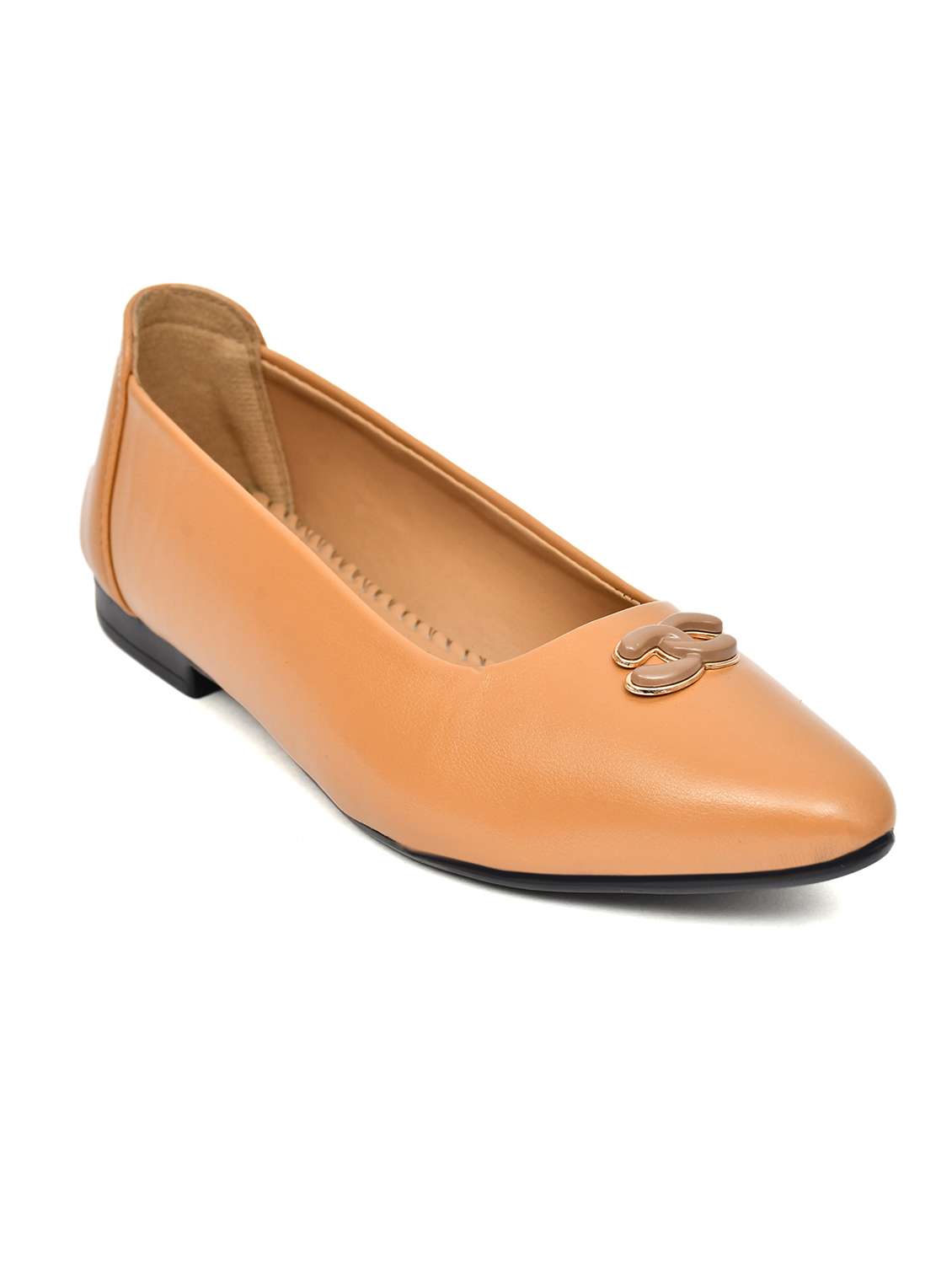 Women Tan Slip On Ballerina - 22502429 -  Standard Image - 2