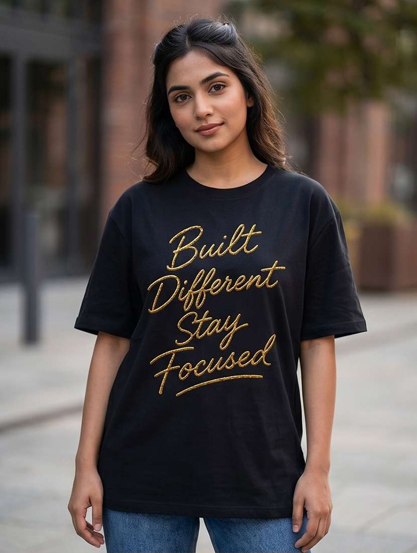 women typographic short sleeve oversized t-shirt