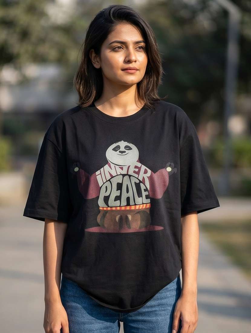 women front print short sleeve oversized t-shirt