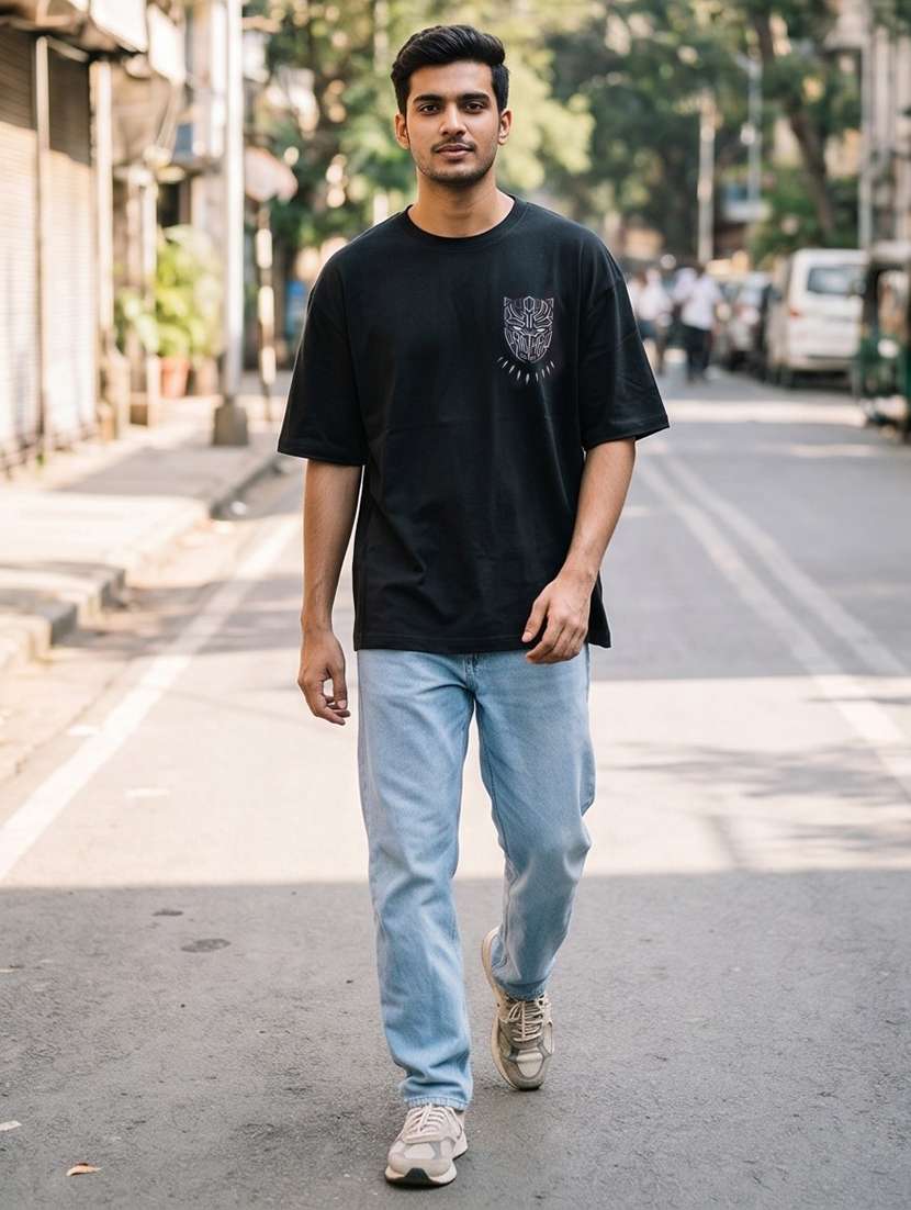 men placement print short sleeve oversized t-shirt - 22502553 -  Standard Image - 2