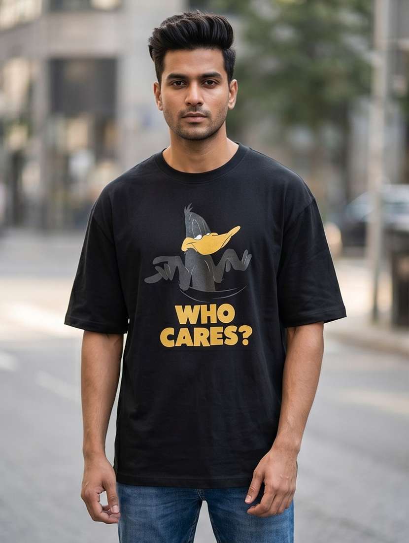 men front print short sleeve oversized t-shirt