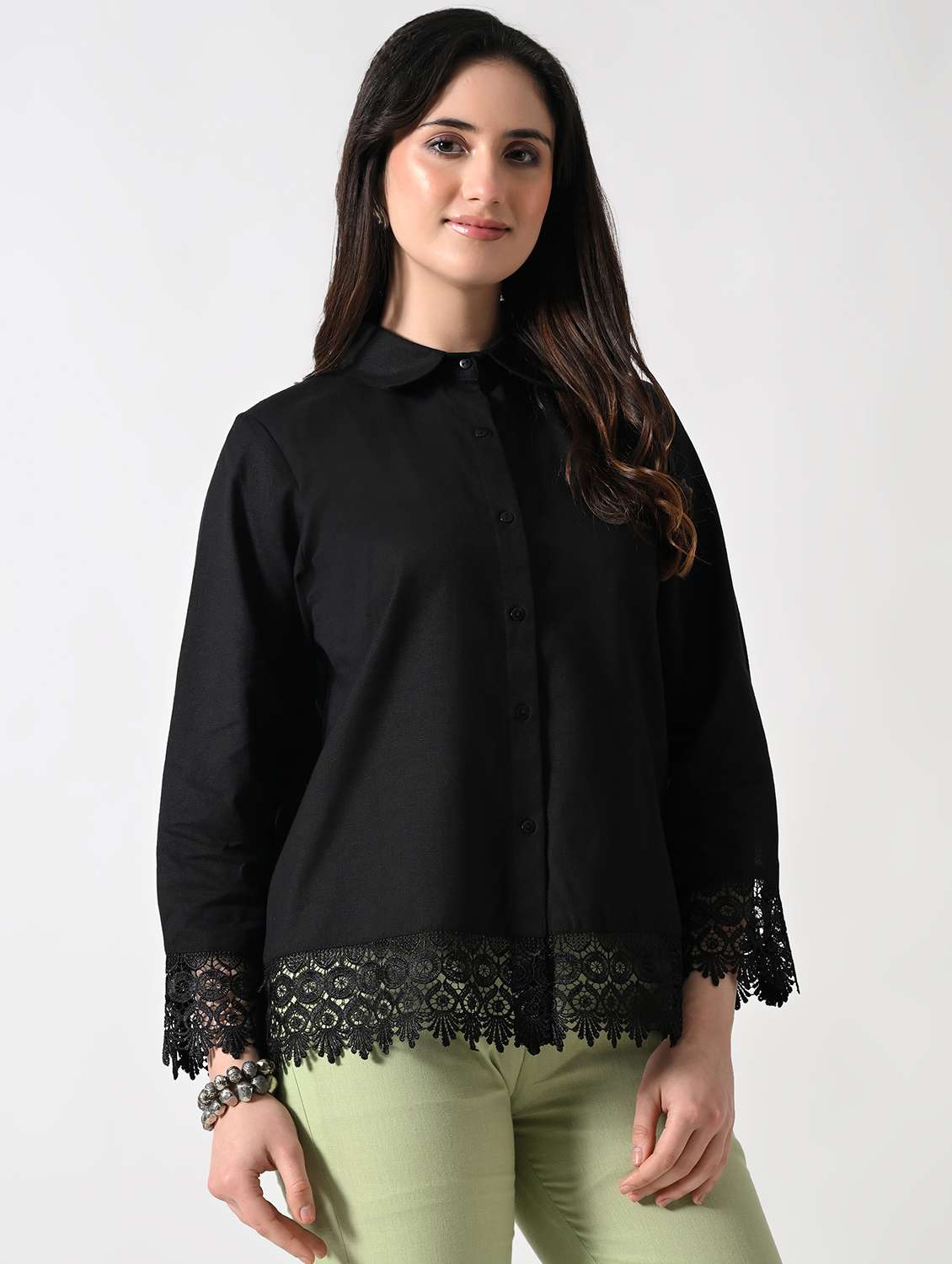 women solid long sleeves shirt - 22502622 -  Standard Image - 2