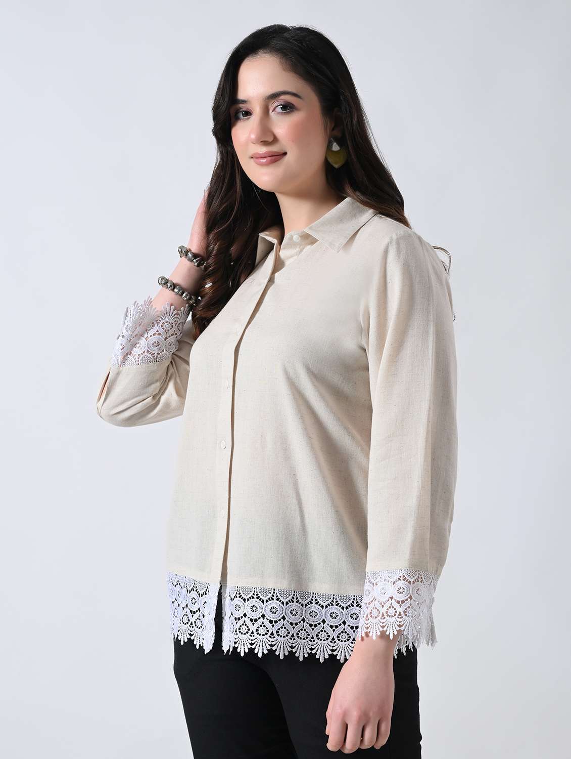 women solid long sleeves shirt - 22502623 -  Standard Image - 2