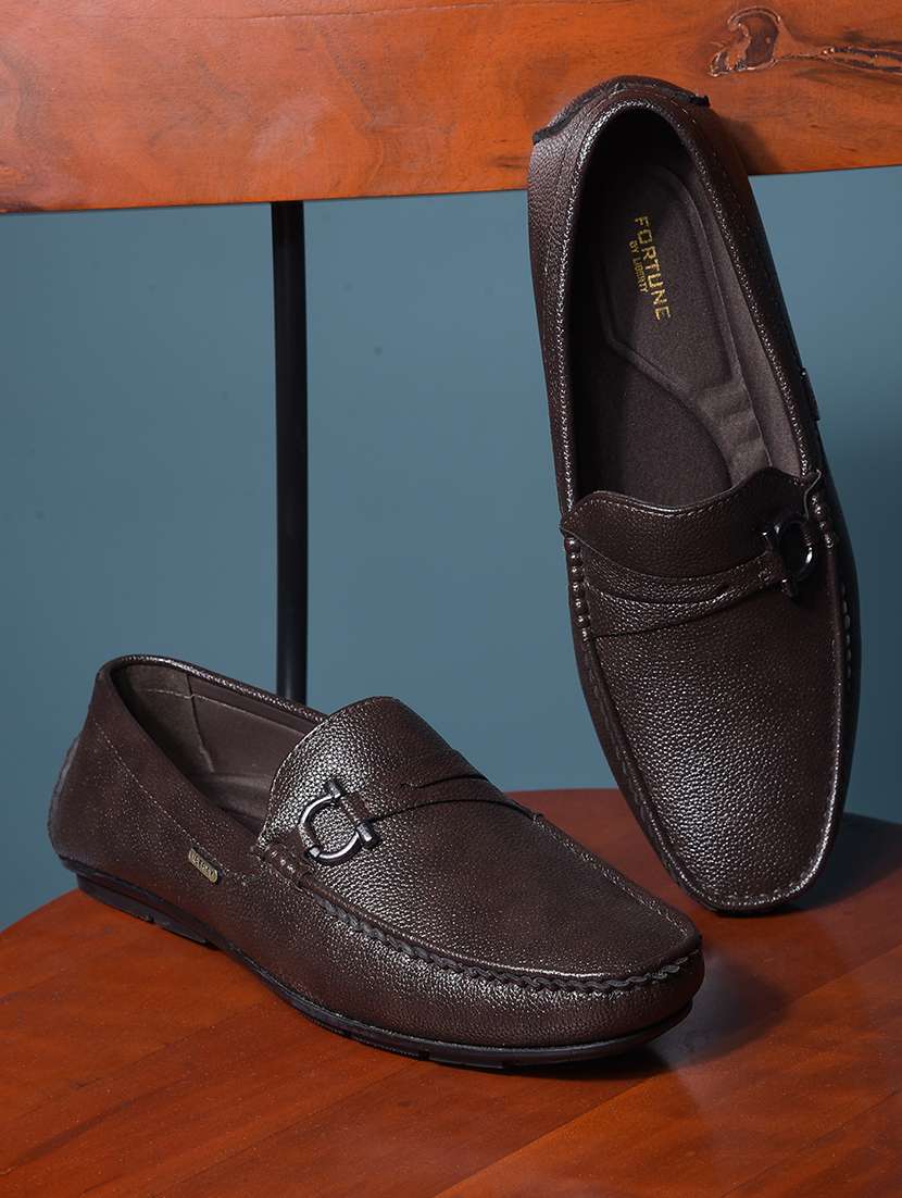 men brown slip on loafer