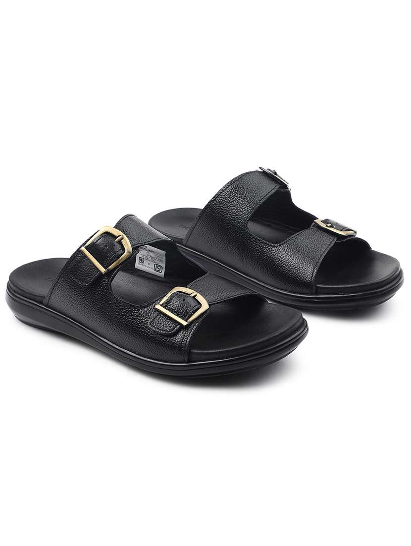 Men Black Slip On Sandal - 22502716 -  Standard Image - 2