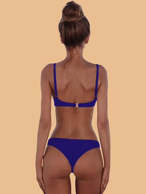 women solid swimwear bikini set - 22502745 -  Standard Image - 2