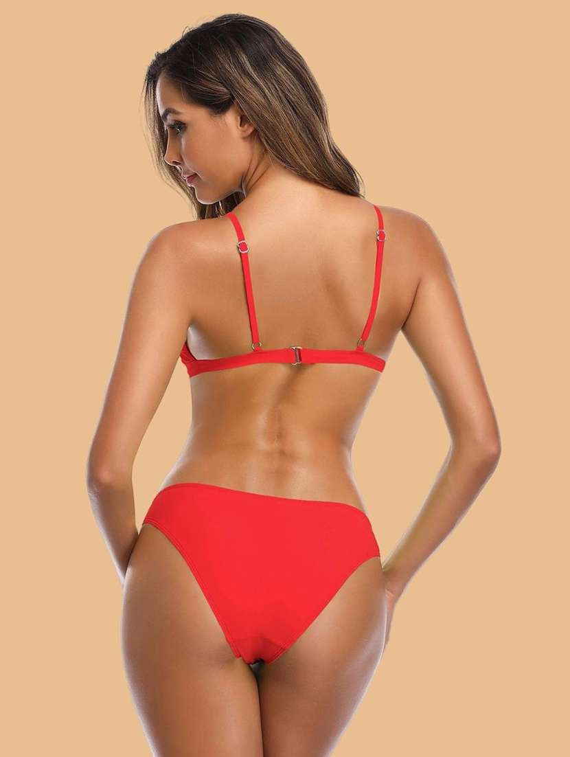 women solid swimwear bikini set - 22502757 -  Standard Image - 2