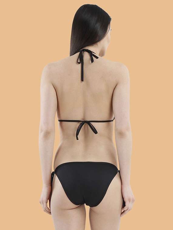 women solid halter neck bikini set - 22502759 -  Standard Image - 2