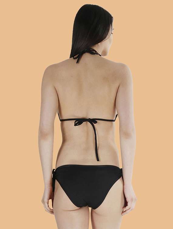 women solid halter neck swimwear bikini set - 22502763 -  Standard Image - 2