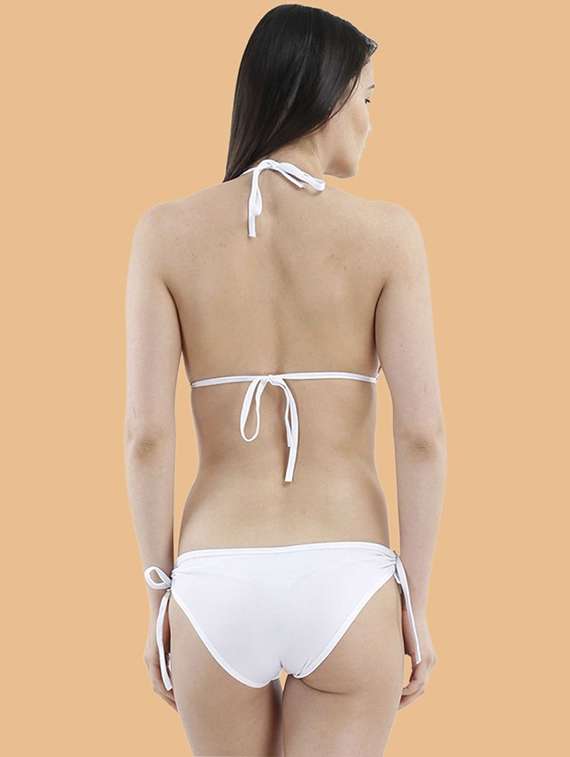 white nylon lace solids bikini set - 22502767 -  Standard Image - 2