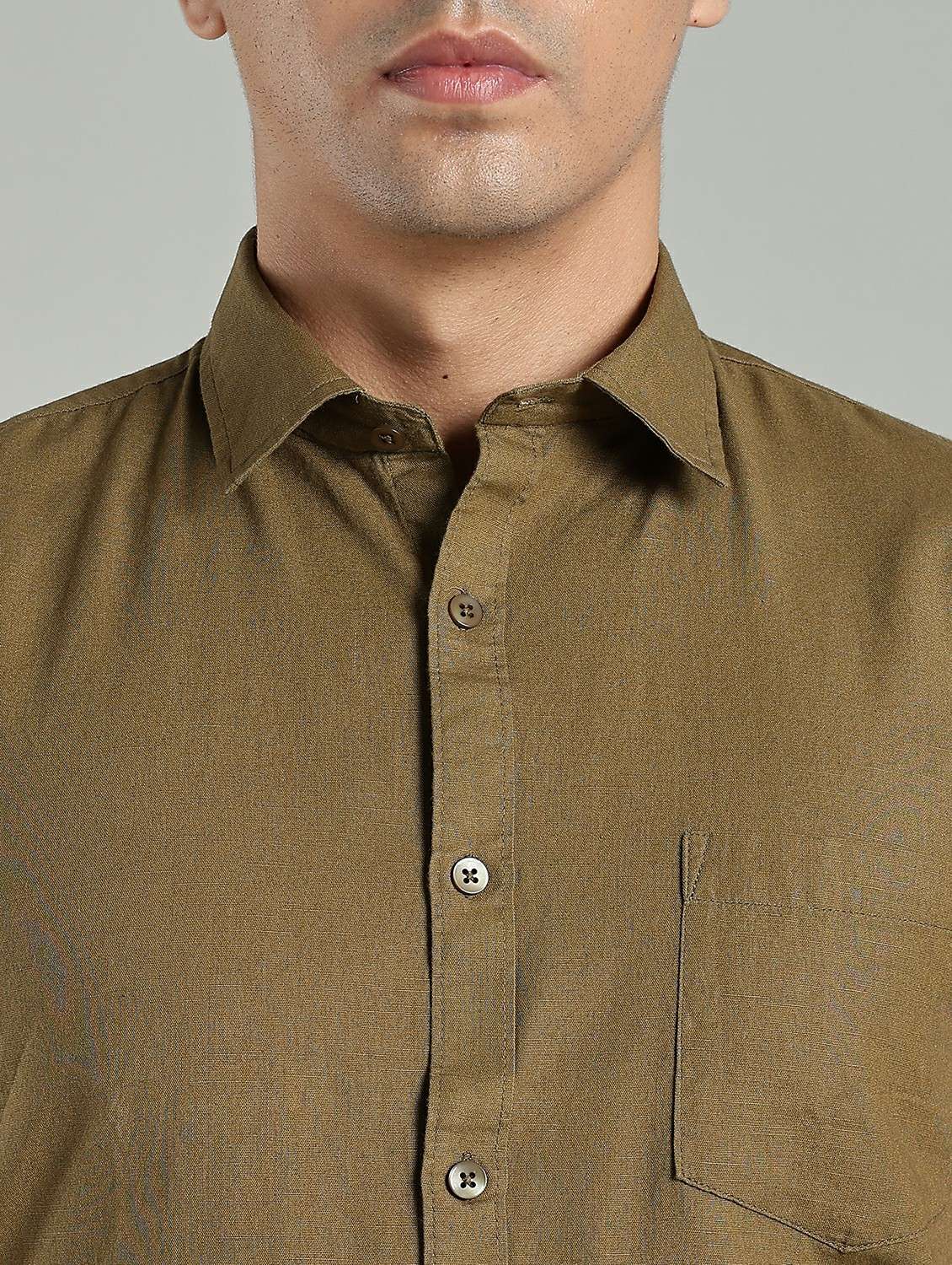 Men Solid Short Sleeve Slim Fit Formal Shirt - 22502801 -  Standard Image - 2