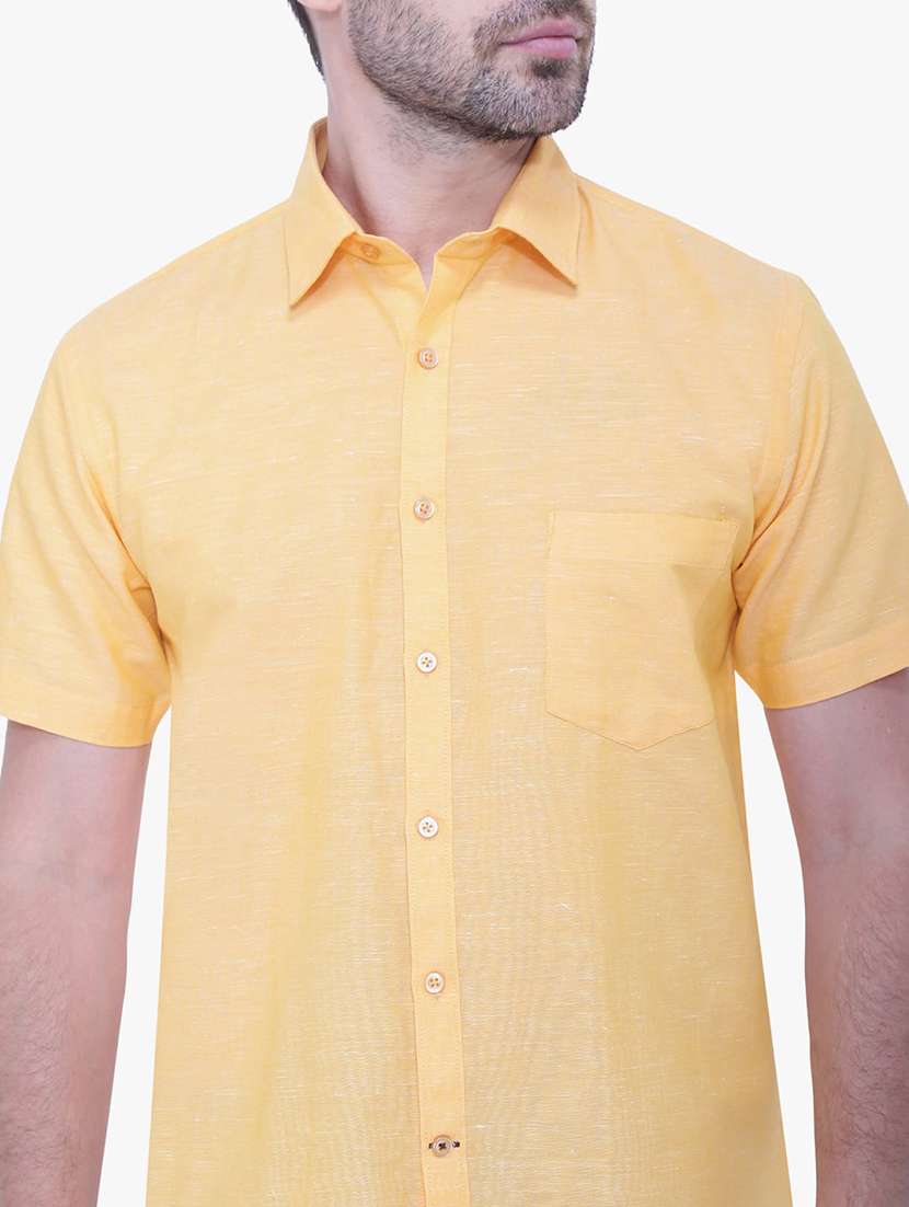 Men Solid Short Sleeve Slim Fit Formal Shirt - 22502803 -  Standard Image - 2