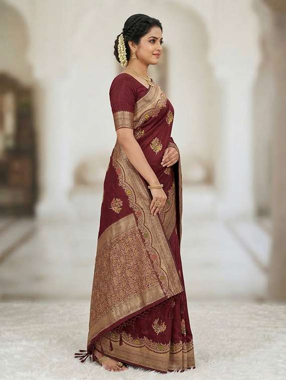 women self design banarasi saree with blouse - 22503005 -  Standard Image - 2