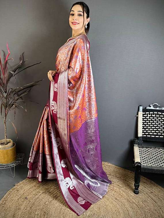 women self design banarasi saree with blouse - 22503076 -  Standard Image - 2