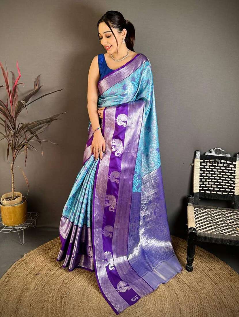 women self design banarasi saree with blouse - 22503081 -  Standard Image - 2