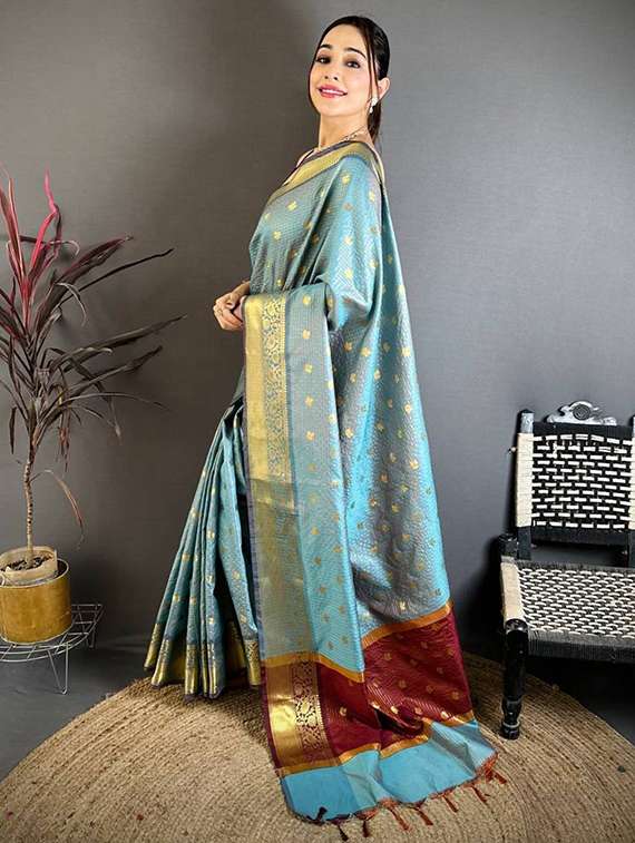women self design bordered saree with blouse - 22503109 -  Standard Image - 2