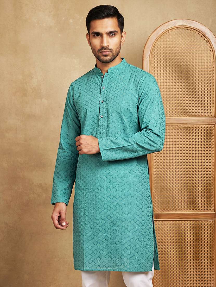 Men Self Design Mandarin Neck Kurta Pyjama Set - 22503153 -  Standard Image - 2