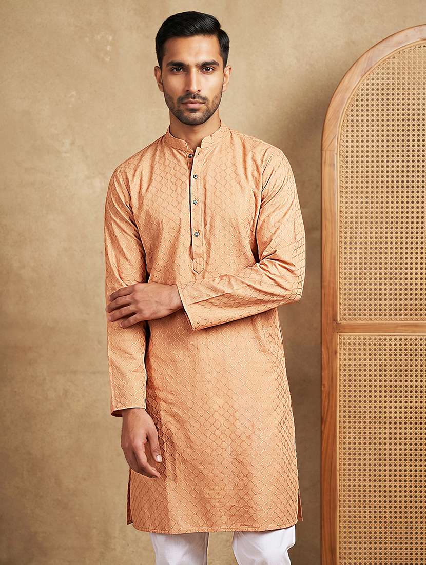 Men Self Design Mandarin Neck Kurta Pyjama Set - 22503155 -  Standard Image - 2