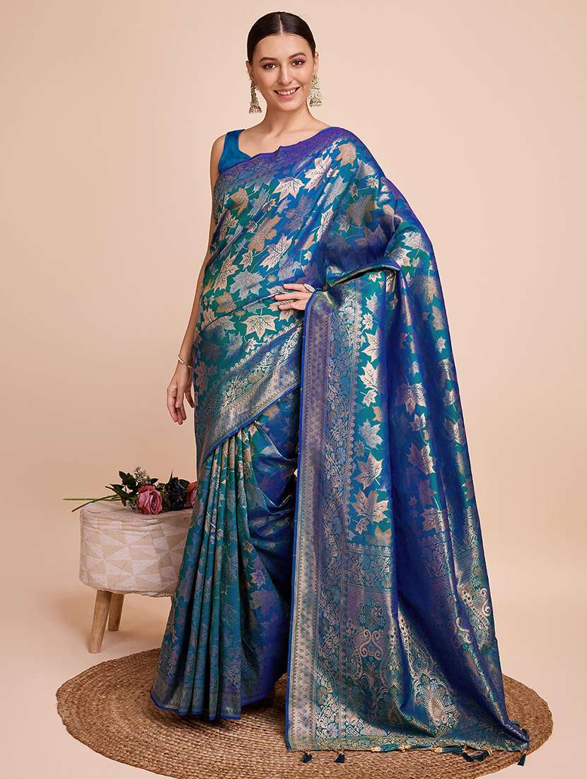 Women Self Design Banarasi Saree With Blouse - 22503181 -  Standard Image - 2