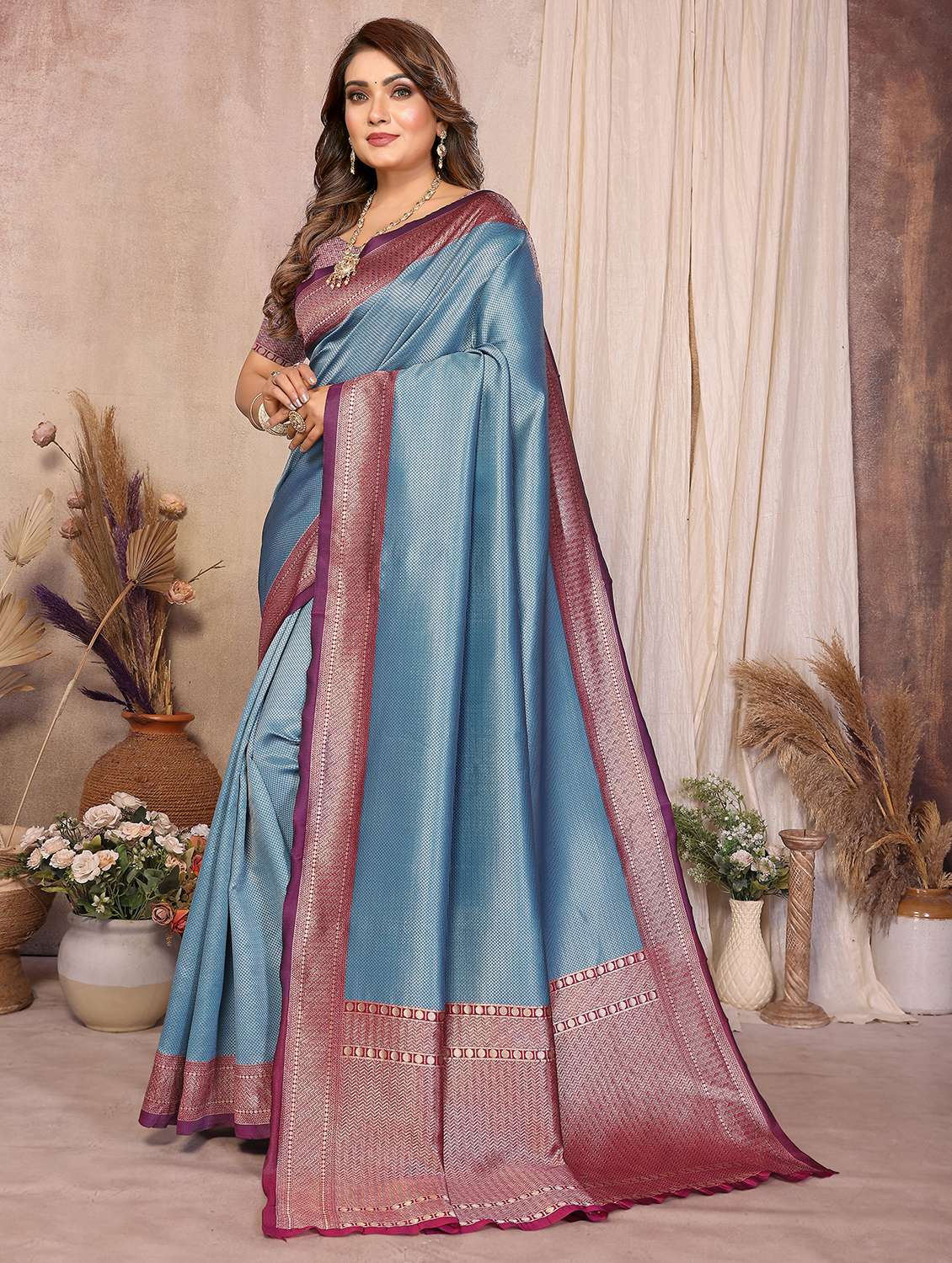 women self design banarasi saree with blouse - 22503198 -  Standard Image - 2
