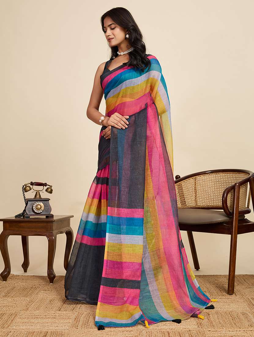 women printed casual wear saree with blouse - 22503287 -  Standard Image - 2