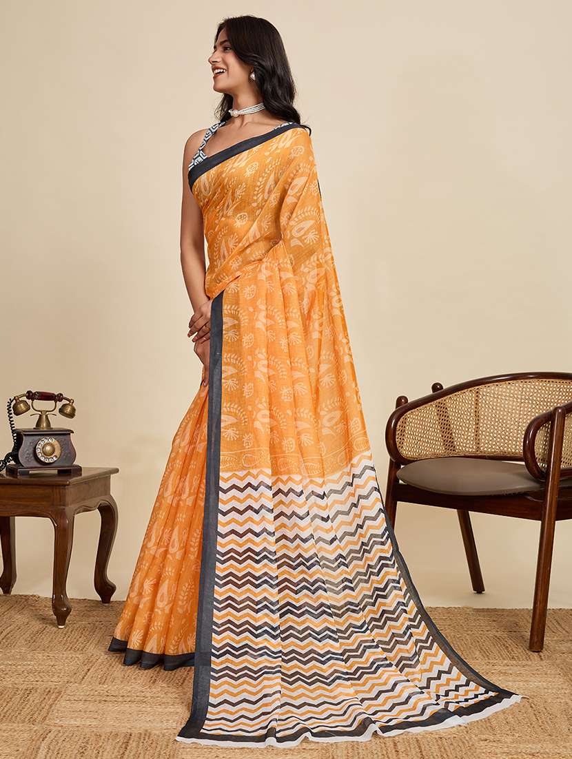 women printed casual wear saree with blouse - 22503288 -  Standard Image - 2