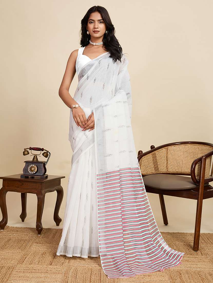 women printed casual wear saree with blouse