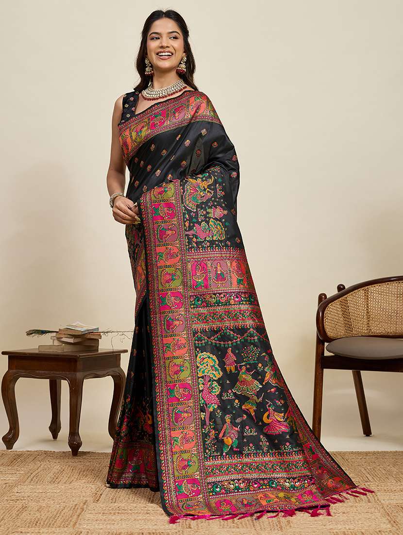women self design bordered saree with blouse - 22503304 -  Standard Image - 2