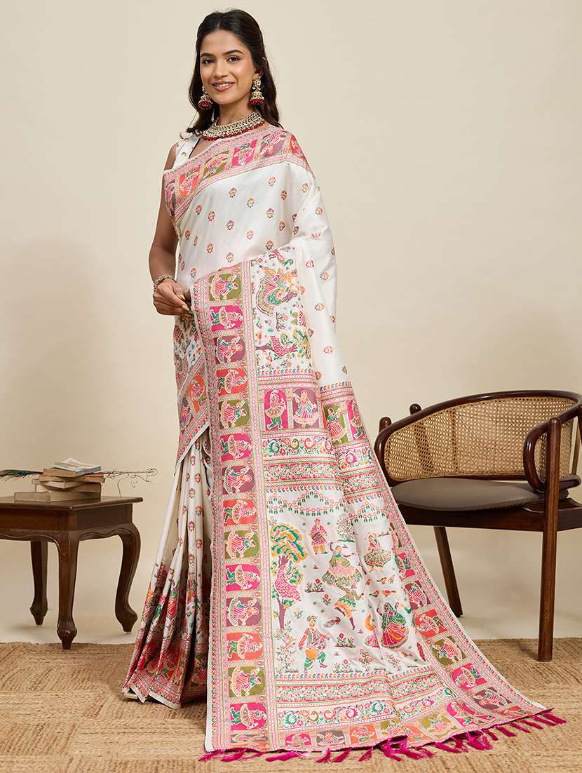 women self design bordered saree with blouse - 22503306 -  Standard Image - 2