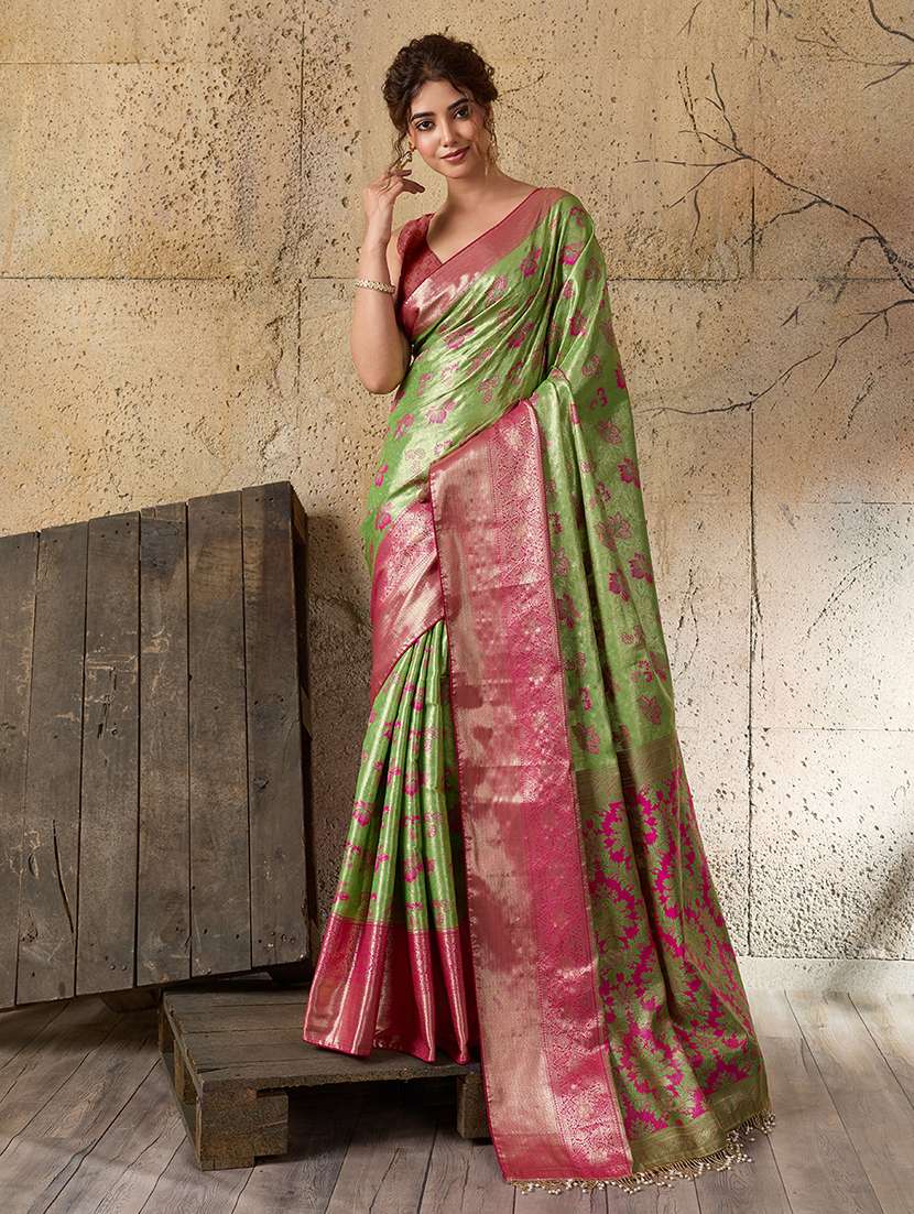 Women Self Design Kanjivaram Saree With Blouse - 22503309 -  Standard Image - 2