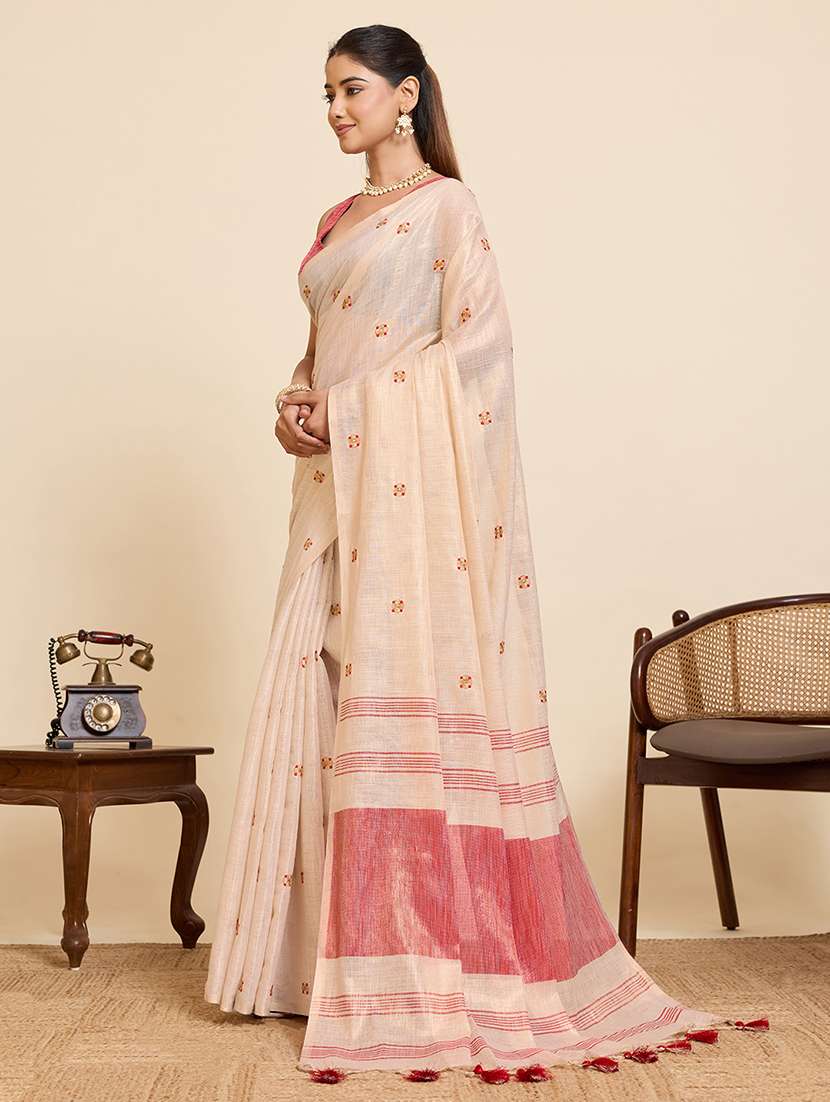 women solid with work embroidered saree with blouse - 22503338 -  Standard Image - 2