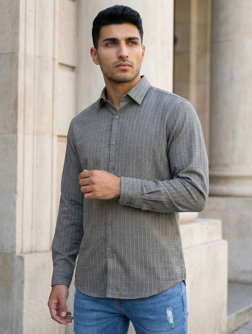 men checkered long sleeve regular fit casual shirt - 22503358 -  Standard Image - 2