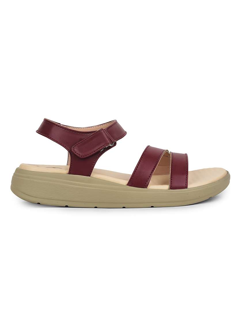 women solid back strap open toe sandal - 22503413 -  Standard Image - 2