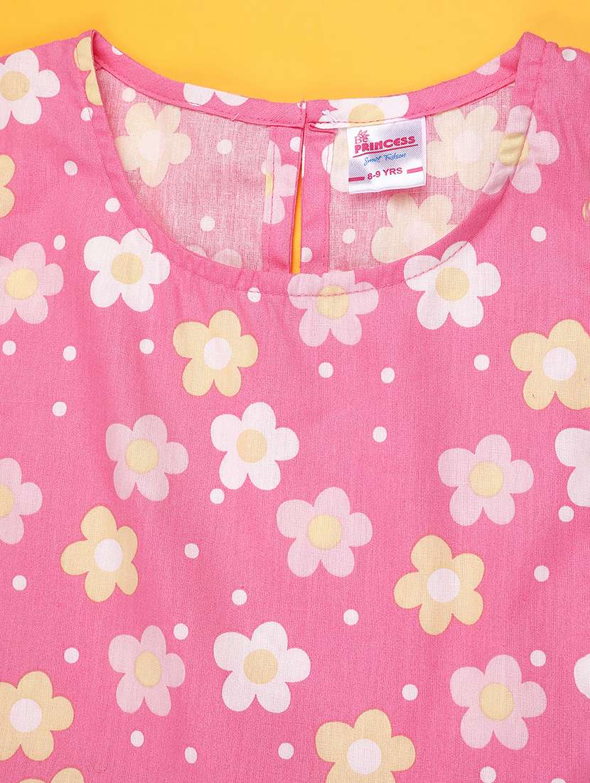 girls floral printed short sleeves frock - 22503616 -  Standard Image - 2