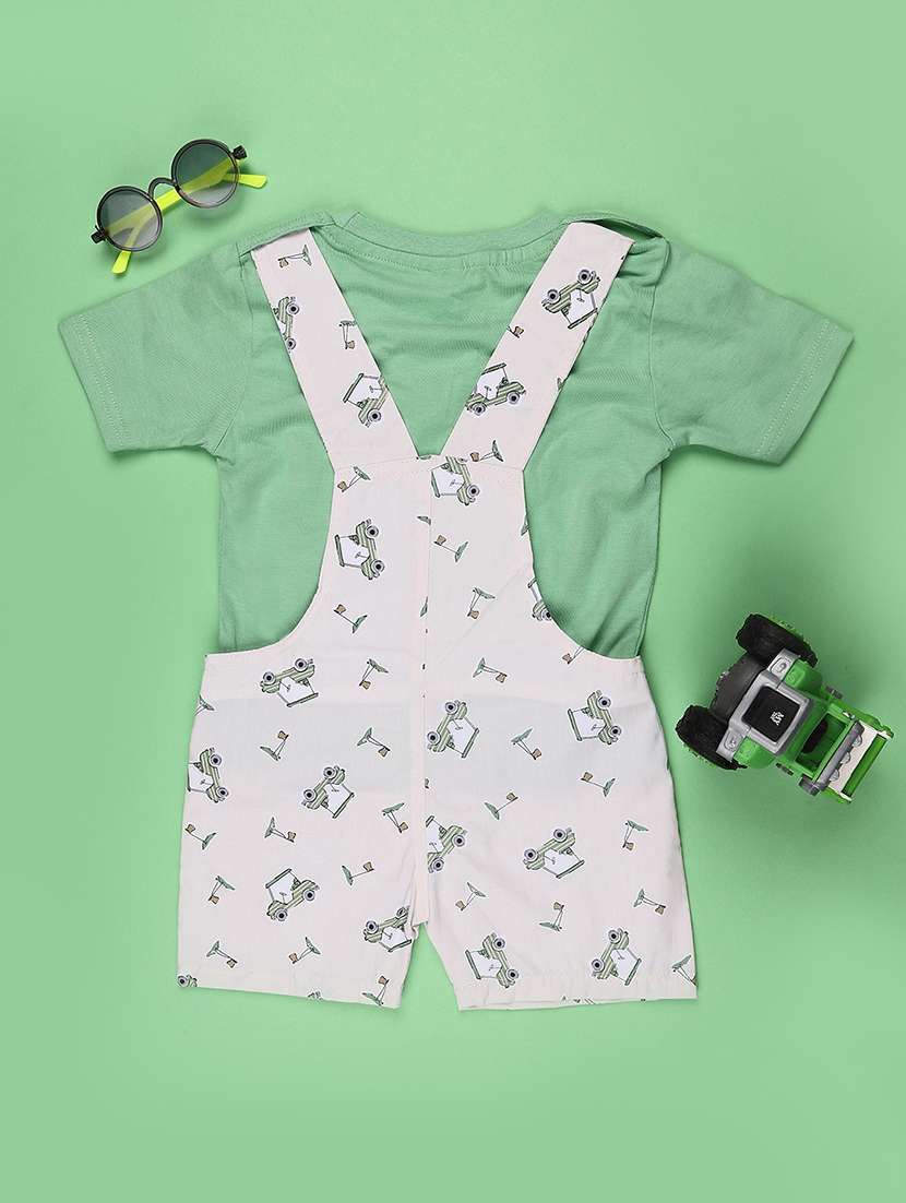 boys printed t-shirt and dungaree set - 22503618 -  Standard Image - 2