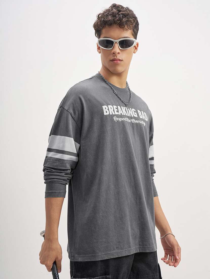 men printed long sleeve oversized t-shirt - 22503667 -  Standard Image - 2