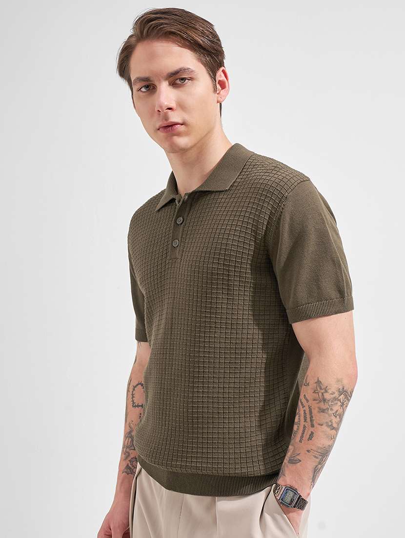 men self design short sleeve regular fit polo t-shirt - 22503683 -  Standard Image - 2