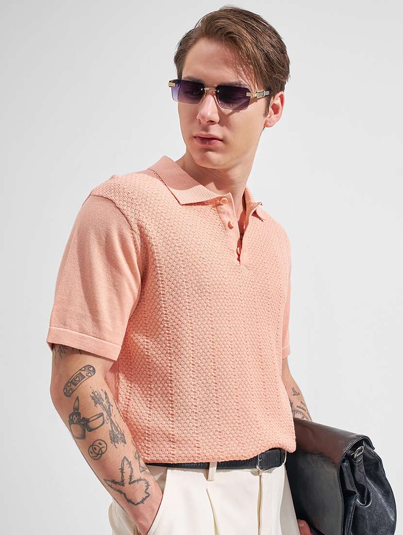 men self design short sleeve regular fit polo t-shirt - 22503685 -  Standard Image - 2