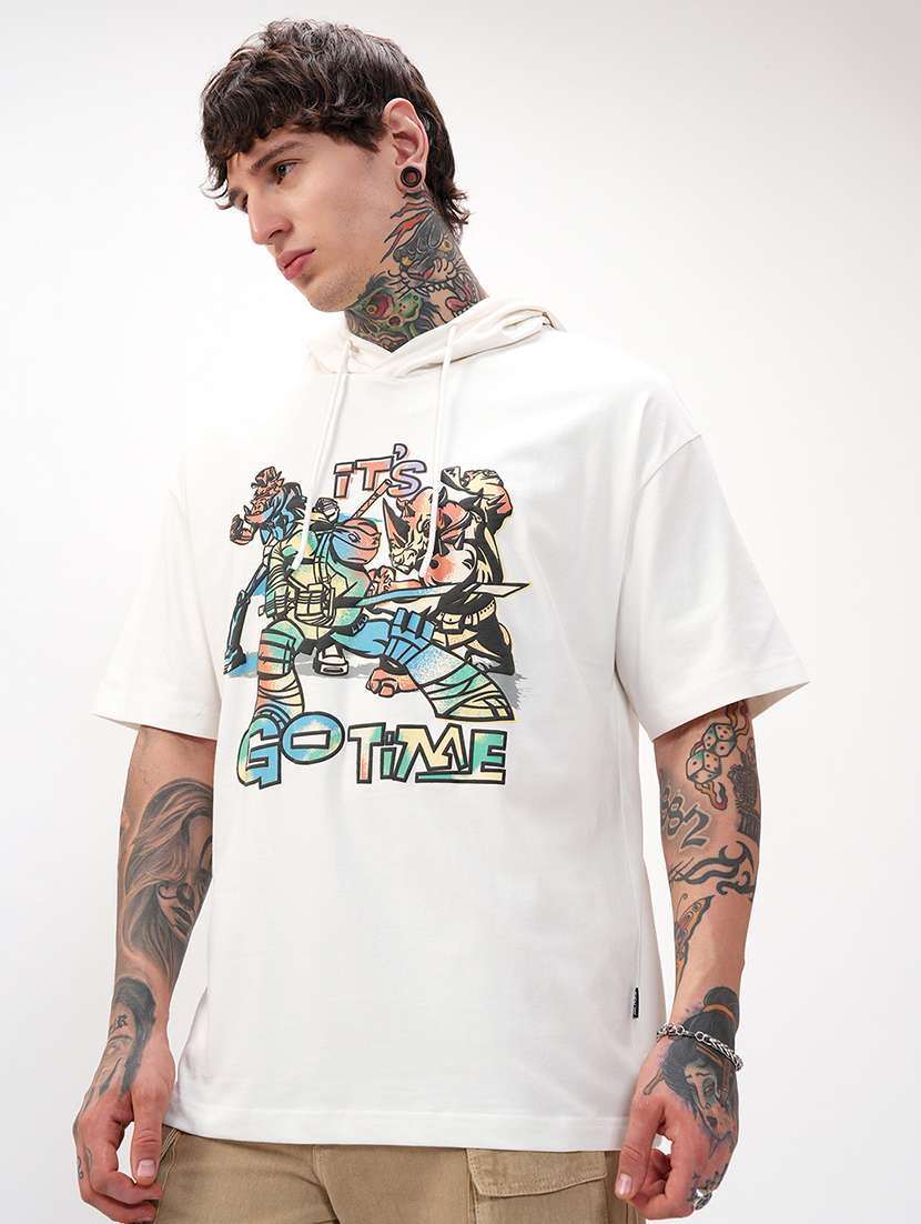 men printed short sleeve oversized t-shirt