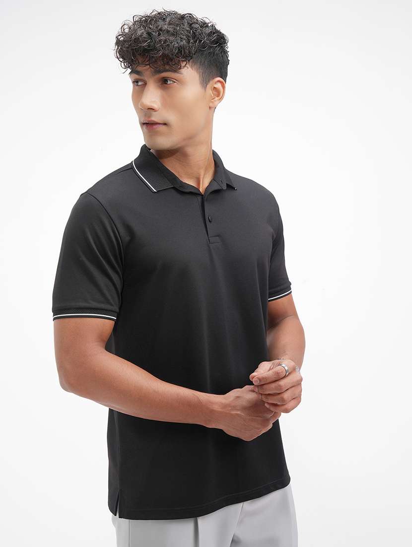 men solid short sleeve regular fit polo t-shirt - 22503707 -  Standard Image - 2