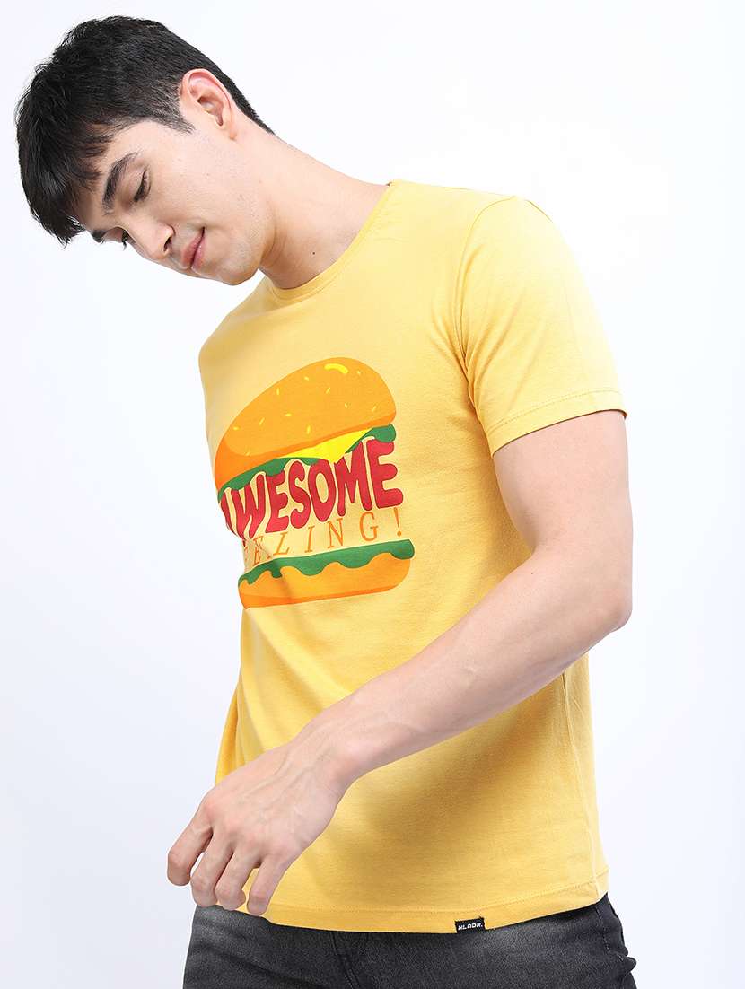 men printed short sleeve slim fit t-shirt - 22503733 -  Standard Image - 2
