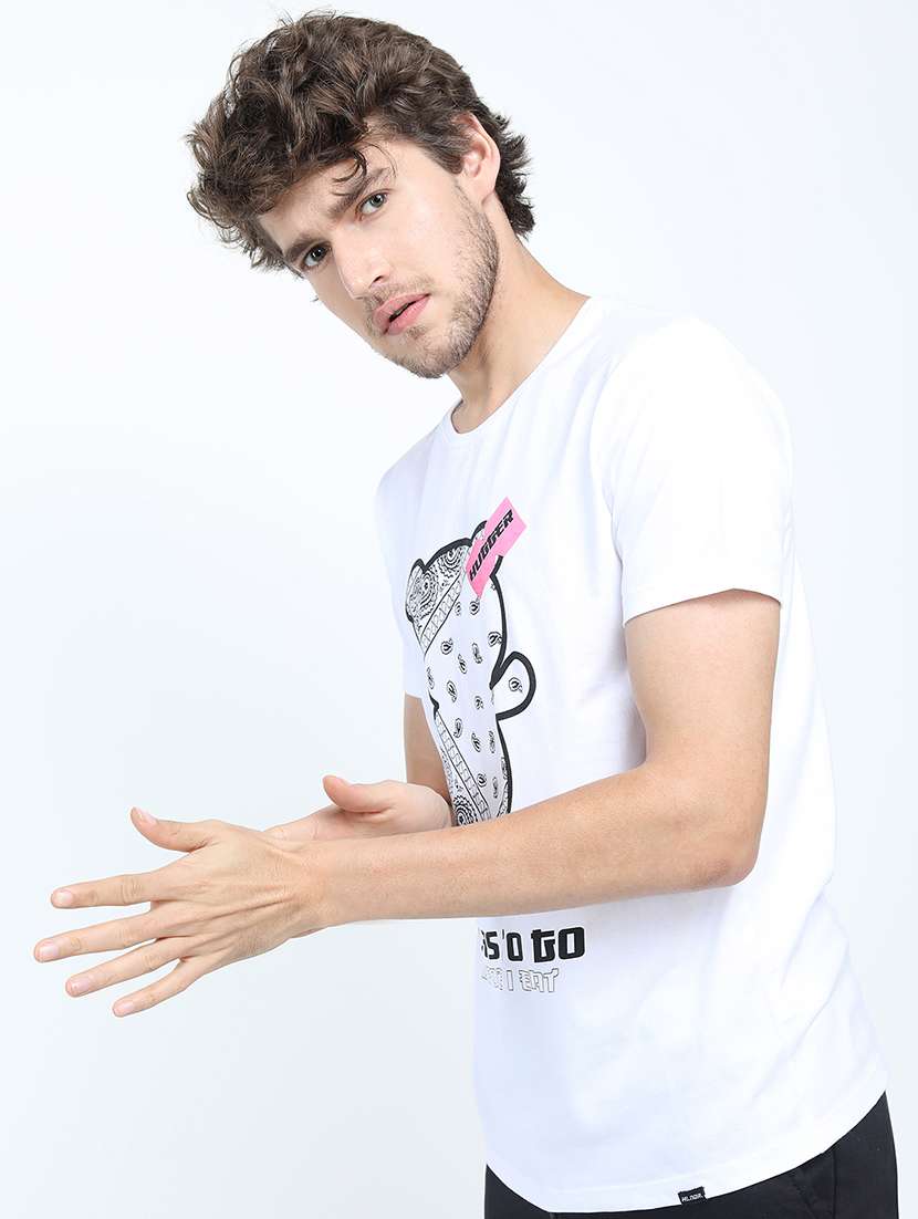 men printed short sleeve slim fit t-shirt - 22503734 -  Standard Image - 2
