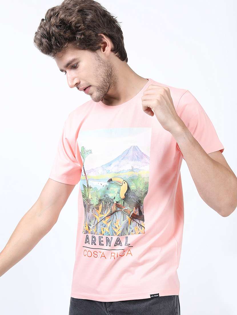 men printed short sleeve slim fit t-shirt - 22503736 -  Standard Image - 2